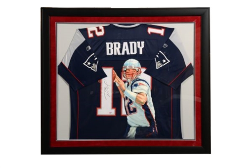 Tom Brady New England Patriots Signed Hand Painted Jersey by Armando Delgado